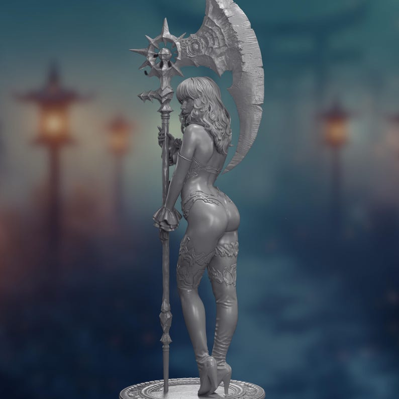 Dark Enchantress with Scythe 3D Model Kit | Fantasy Sorceress - Image 3