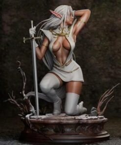 Alternative view of Elyndra – Resin Dark Elf Enchantress Figure | Fantasy Collector Statue- CA3D