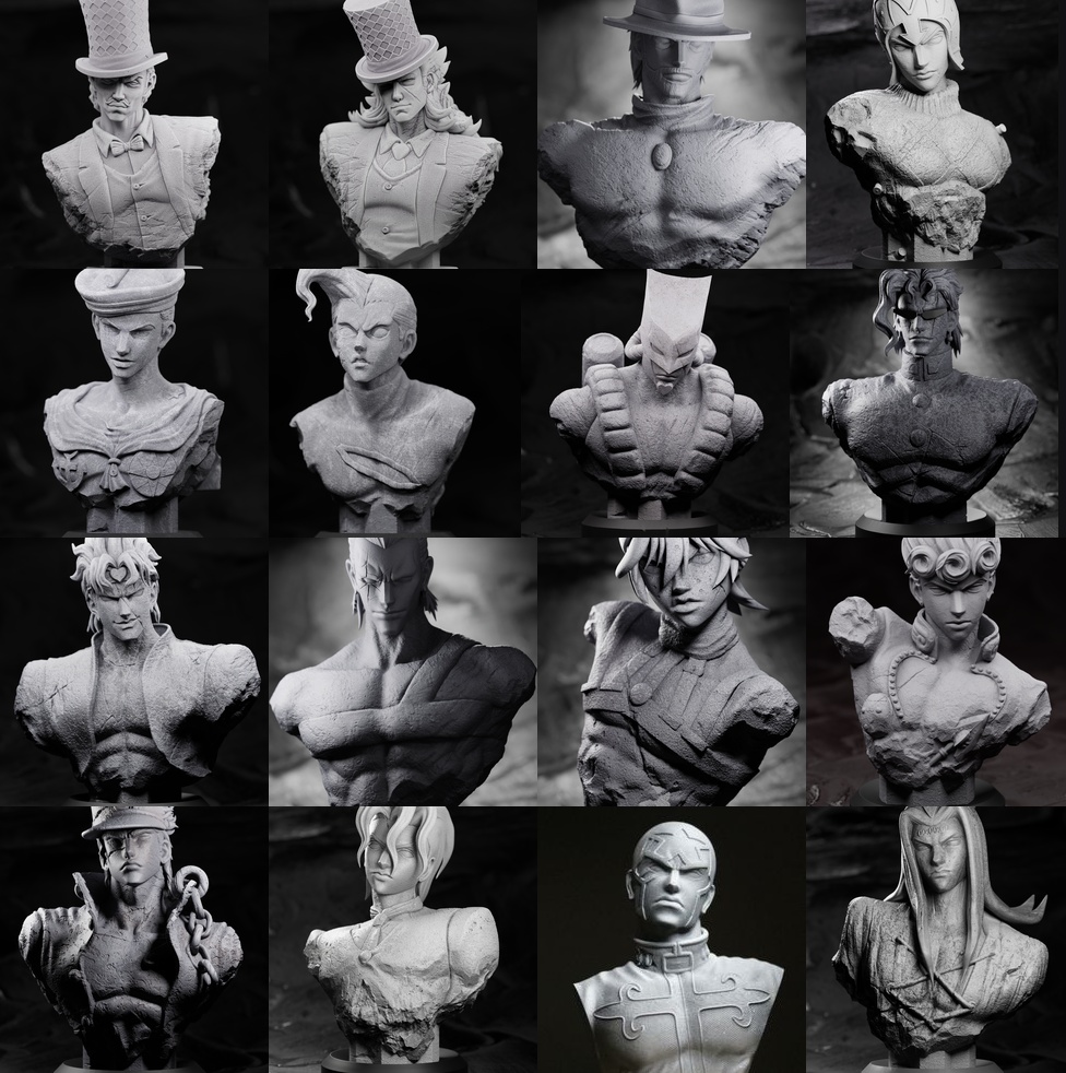 JoJo’s Bizarre Adventure 3D Printed Bust | Anime Collectible Statue